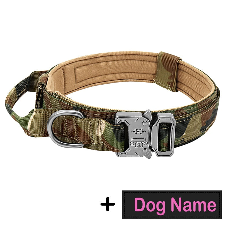 Coleiras, Guias e Peitorais - Coleira / Coleira Militar Personalizada e Tática para Cães c/ alça. código: 0022