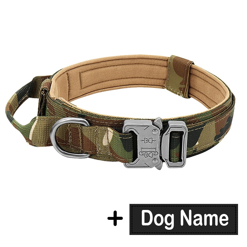 Coleiras, Guias e Peitorais - Coleira / Coleira Militar Personalizada e Tática para Cães c/ alça. código: 0022