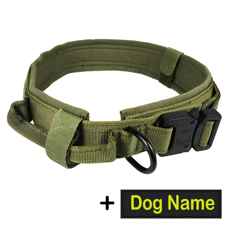 Coleiras, Guias e Peitorais - Coleira / Coleira Militar Personalizada e Tática para Cães c/ alça. código: 0022