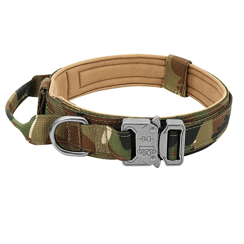 Coleiras, Guias e Peitorais - Coleira / Coleira Militar Personalizada e Tática para Cães c/ alça. código: 0022