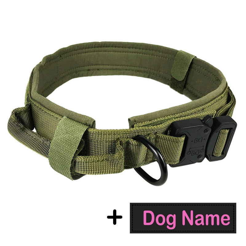 Coleiras, Guias e Peitorais - Coleira / Coleira Militar Personalizada e Tática para Cães c/ alça. código: 0022