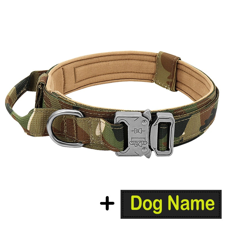 Coleiras, Guias e Peitorais - Coleira / Coleira Militar Personalizada e Tática para Cães c/ alça. código: 0022