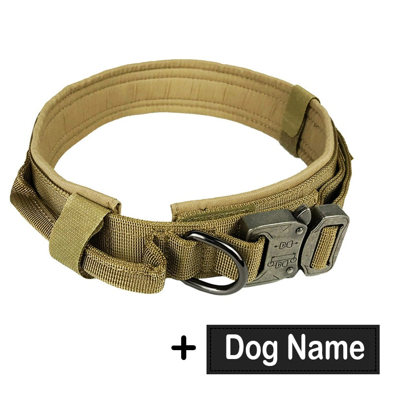 Coleiras, Guias e Peitorais - Coleira / Coleira Militar Personalizada e Tática para Cães c/ alça. código: 0022