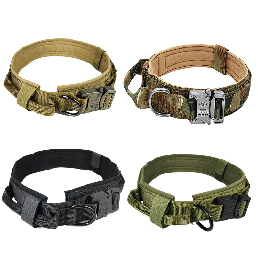 Coleiras, Guias e Peitorais - Coleira / Coleira Militar Personalizada e Tática para Cães c/ alça. código: 0022